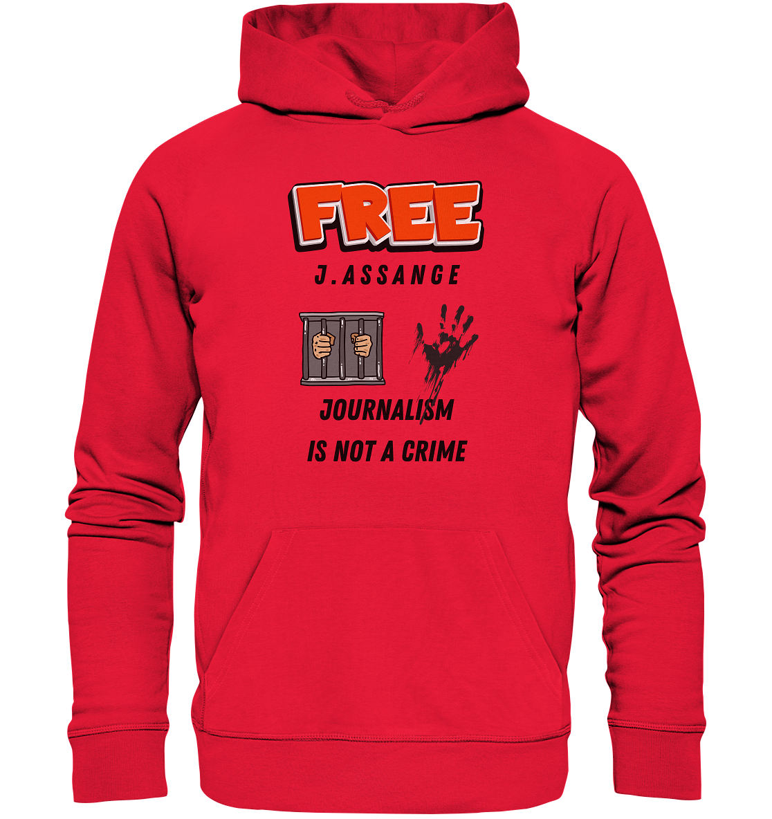 FREE J.ASSANGE - JOURNALISM IS NOT A CRIME (2 GRAFIKEN) - Premium Unisex Hoodie