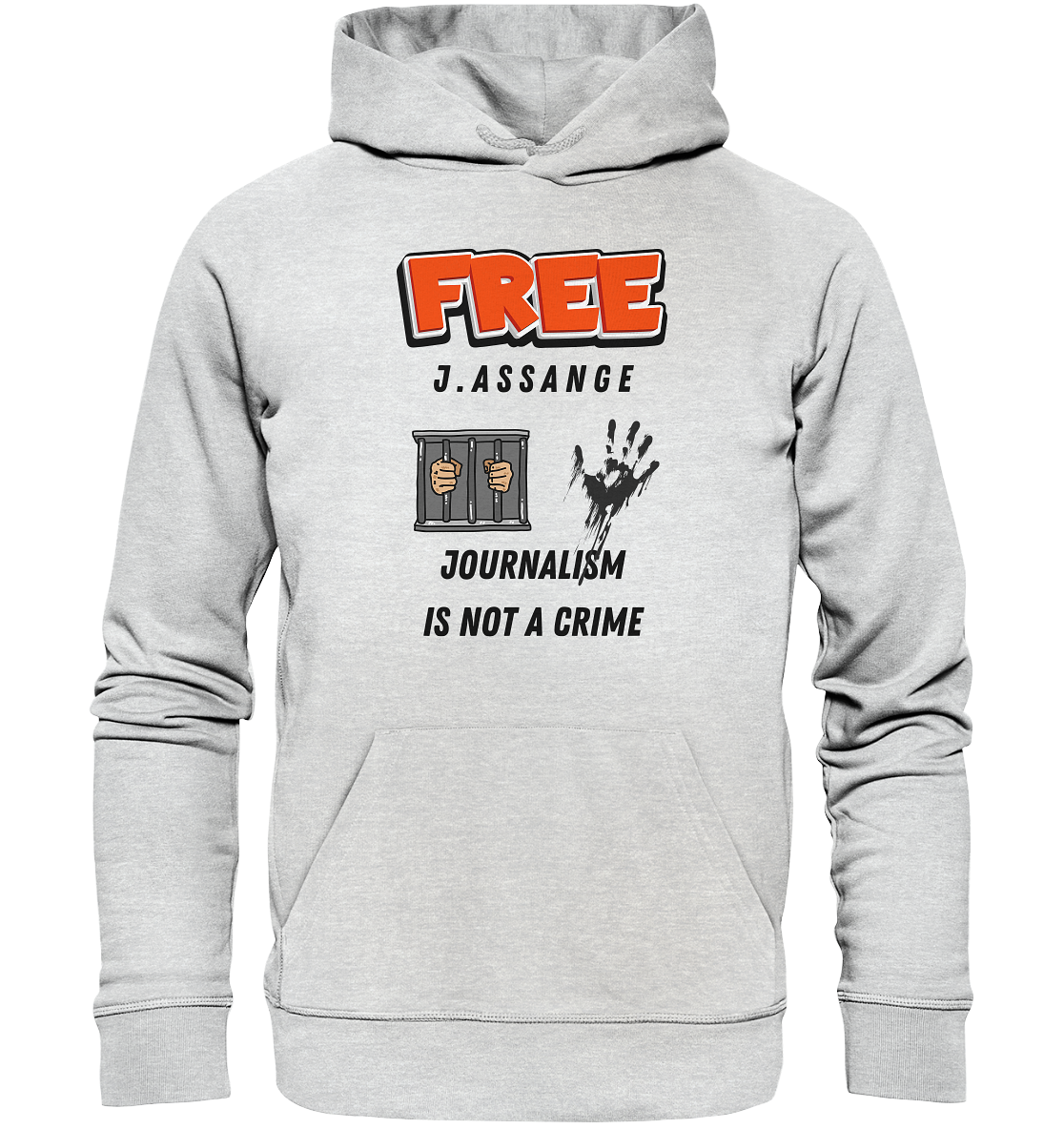 FREE J.ASSANGE - JOURNALISM IS NOT A CRIME (2 GRAFIKEN) - Premium Unisex Hoodie