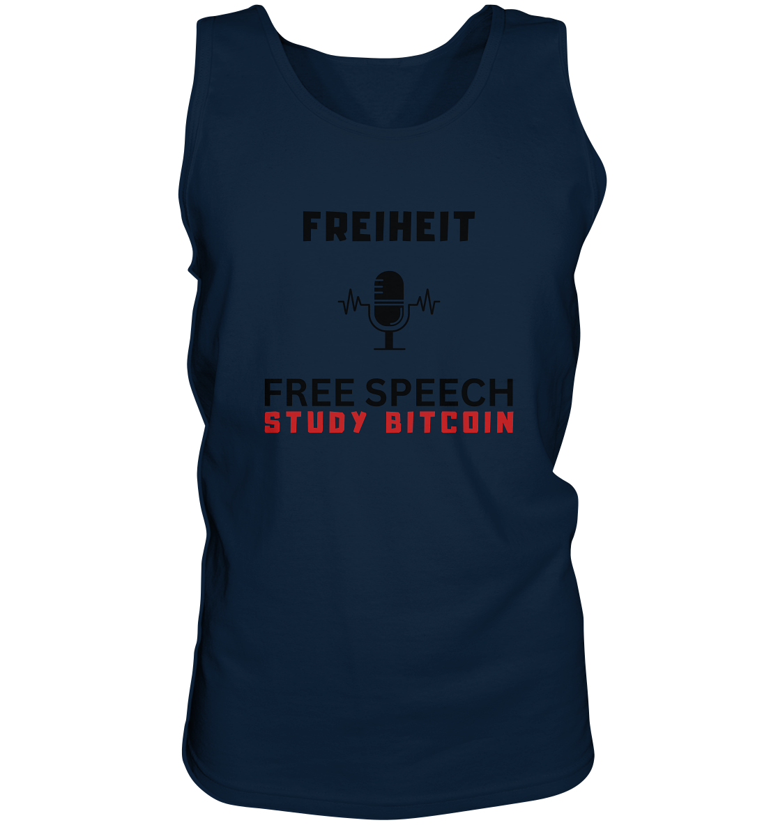 FREIHEIT (Mikrofon) FREE SPEECH, STUDY BITCOIN  - Tank-Top