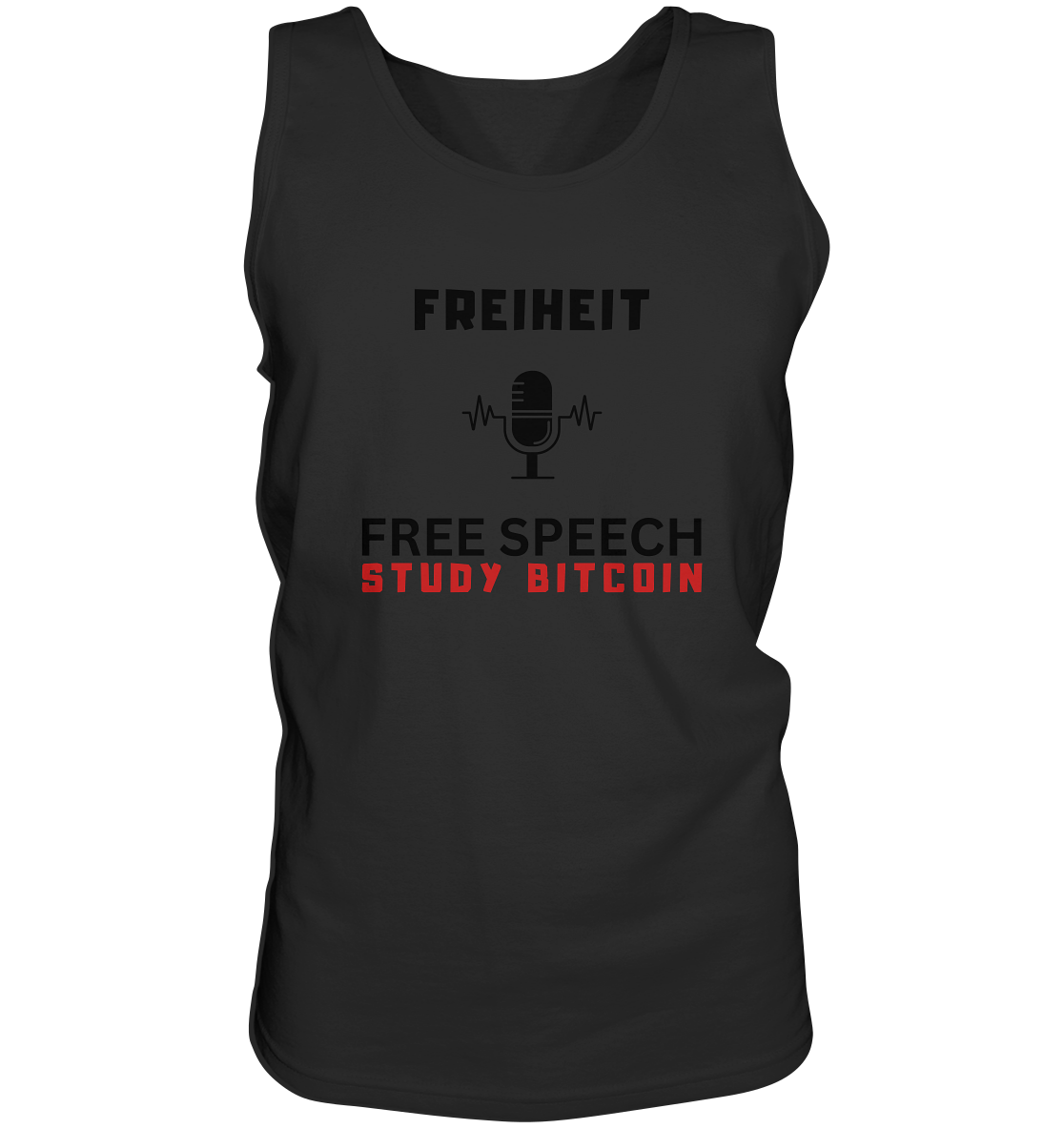 FREIHEIT (Mikrofon) FREE SPEECH, STUDY BITCOIN  - Tank-Top