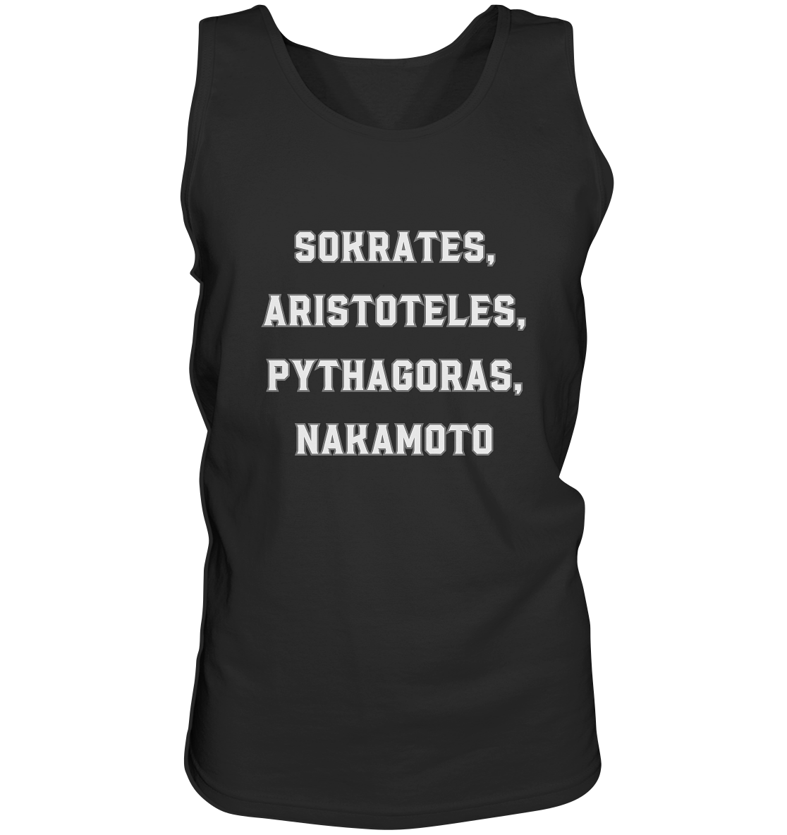 SOKRATES, ARISTOTELES, PHYTHAGORAS, NAKAMOTO  - Tank-Top