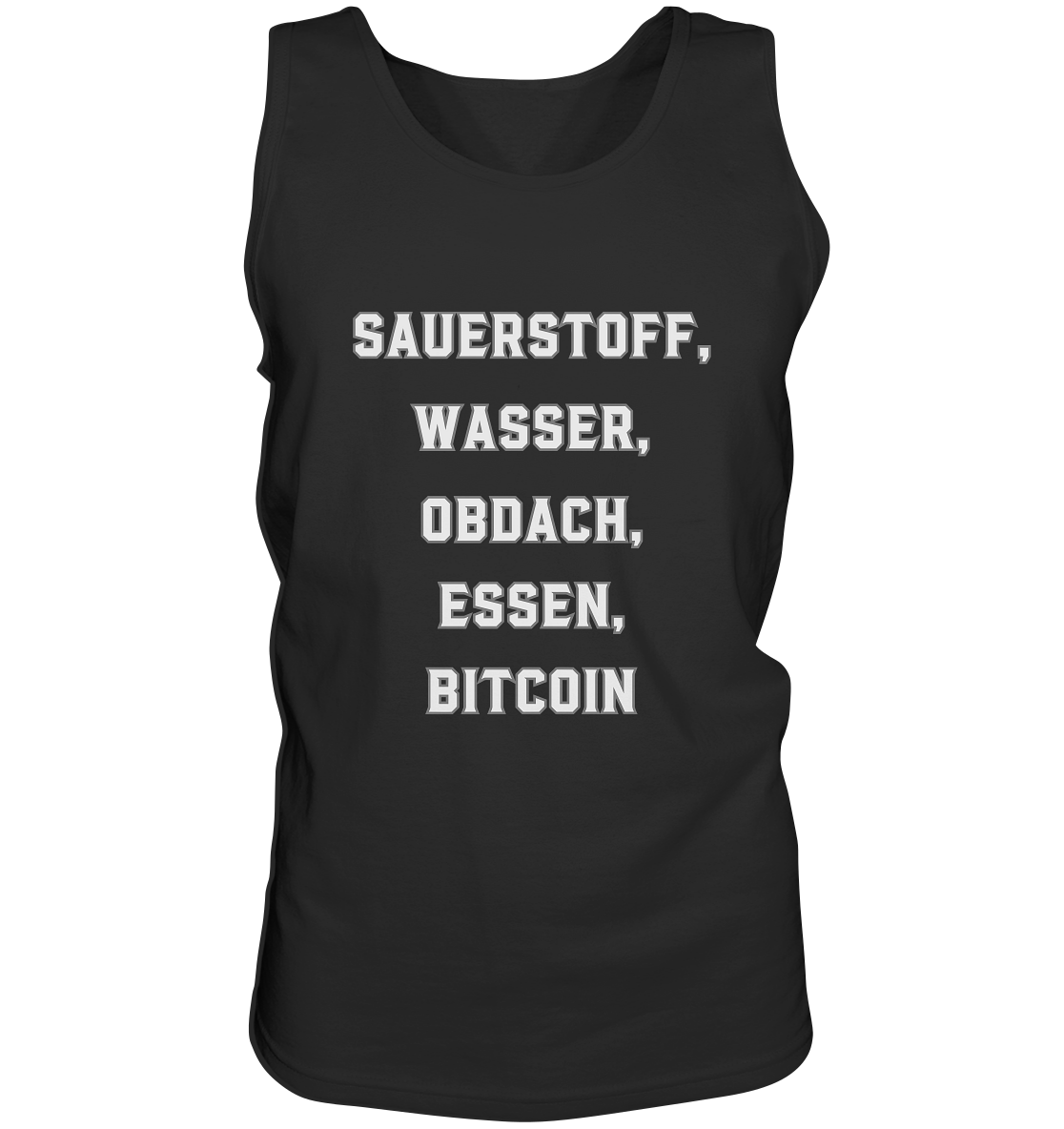 SAUERSTOFF, WASSER, OBDACH, ESSEN, BITCOIN - Tank-Top