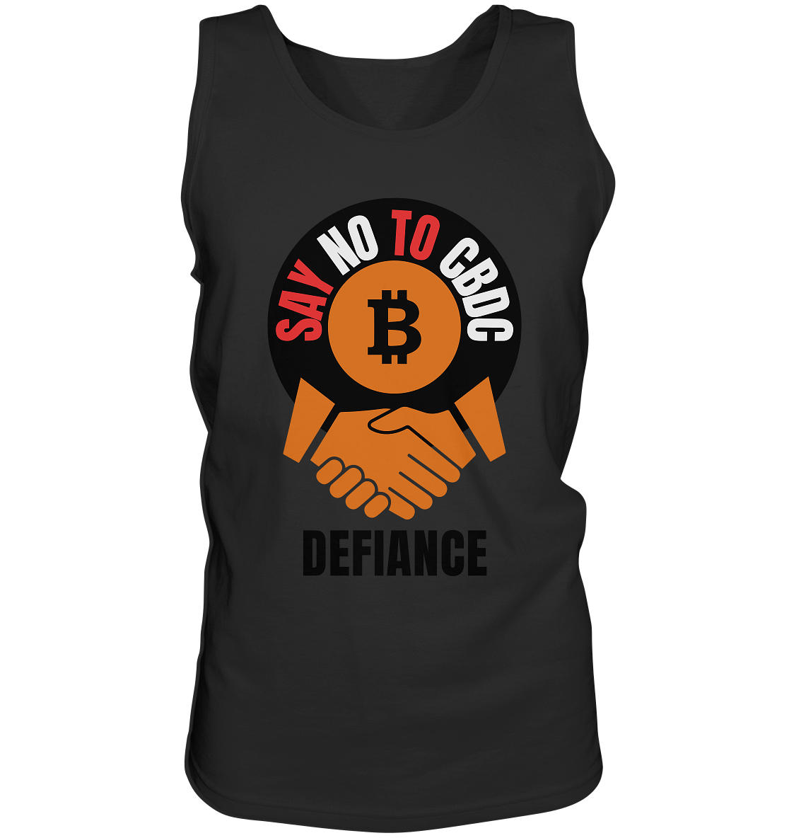 SAY NO TO CBDC - DEFIANCE (Var. rund + BTC handshake) - Tank-Top