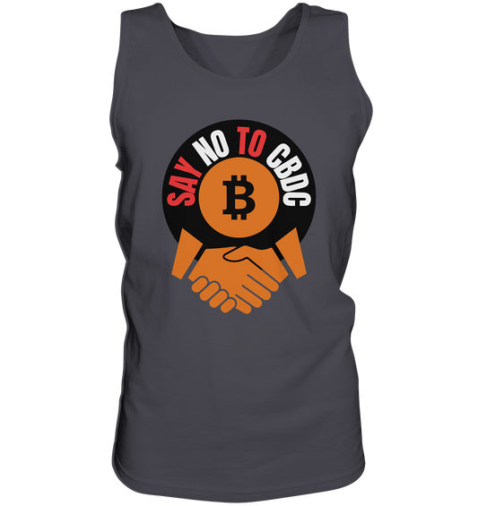 SAY NO TO CBDC - (Var. rund, gebogen BTC handshake) - Tank-Top