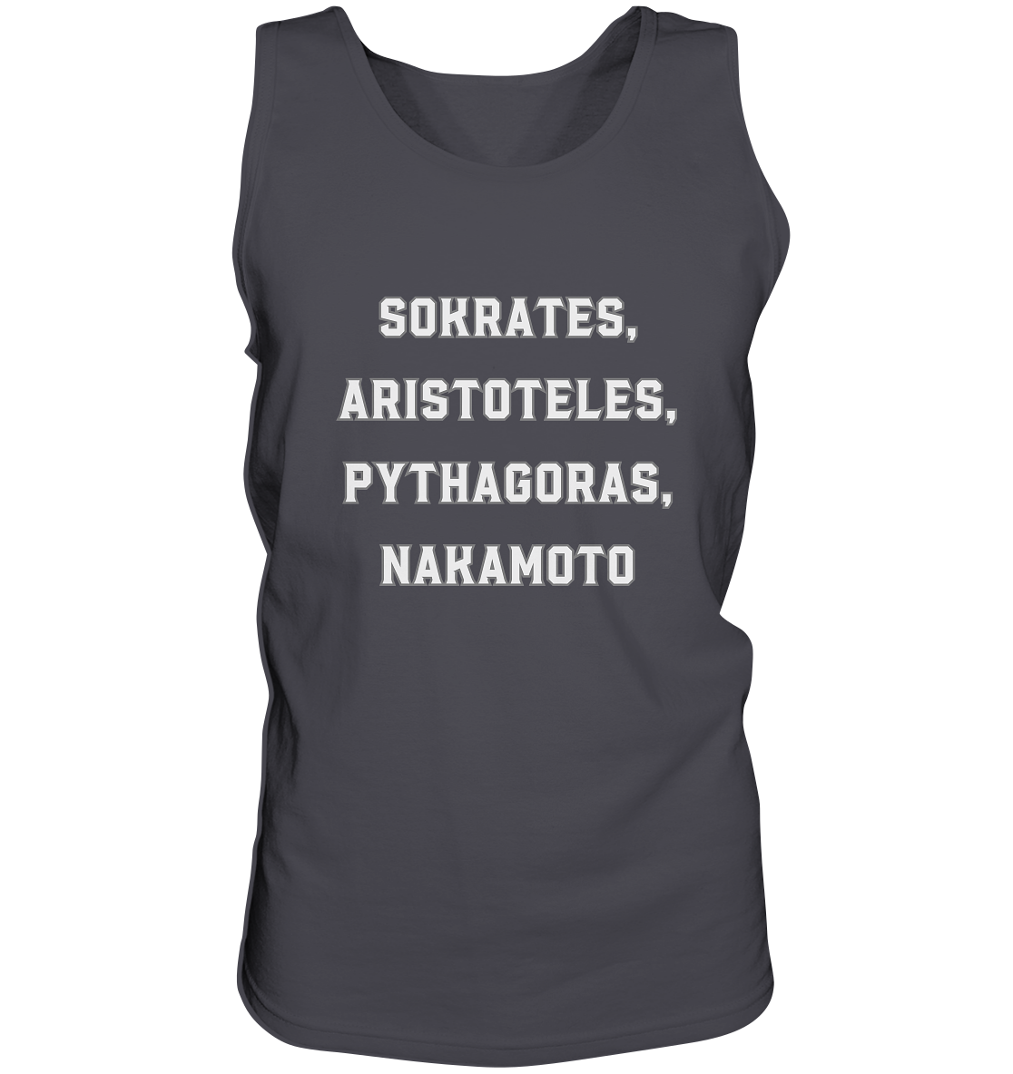 SOKRATES, ARISTOTELES, PHYTHAGORAS, NAKAMOTO  - Tank-Top