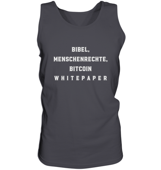 BIBEL, MENSCHENRECHTE, BITCOIN W H I T E P A P E R  - Tank-Top