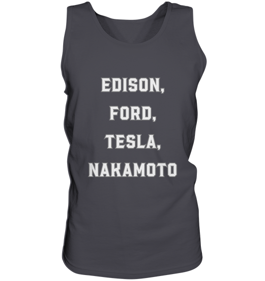 Erfinder: EDISON, FORD, TESLA, NAKAMOTO - Tank-Top