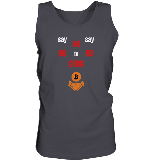 say NO NO NO to CBDC (+Bitcoin handshake)  - Var. weiss / rot - Tank-Top