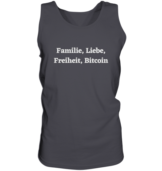 Familie, Liebe, Freiheit, Bitcoin - Tank-Top