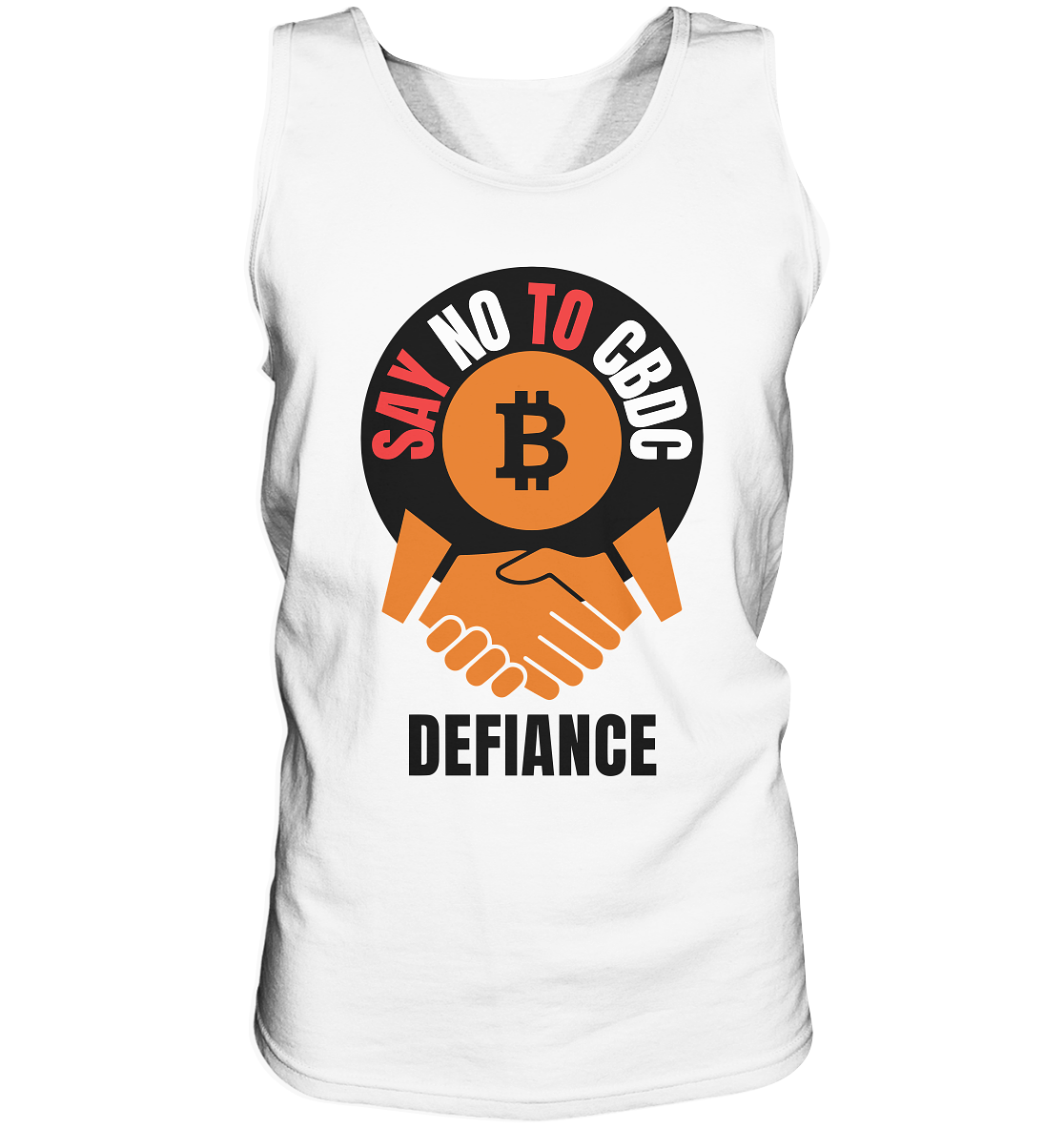 SAY NO TO CBDC - DEFIANCE (Var. rund + BTC handshake) - Tank-Top