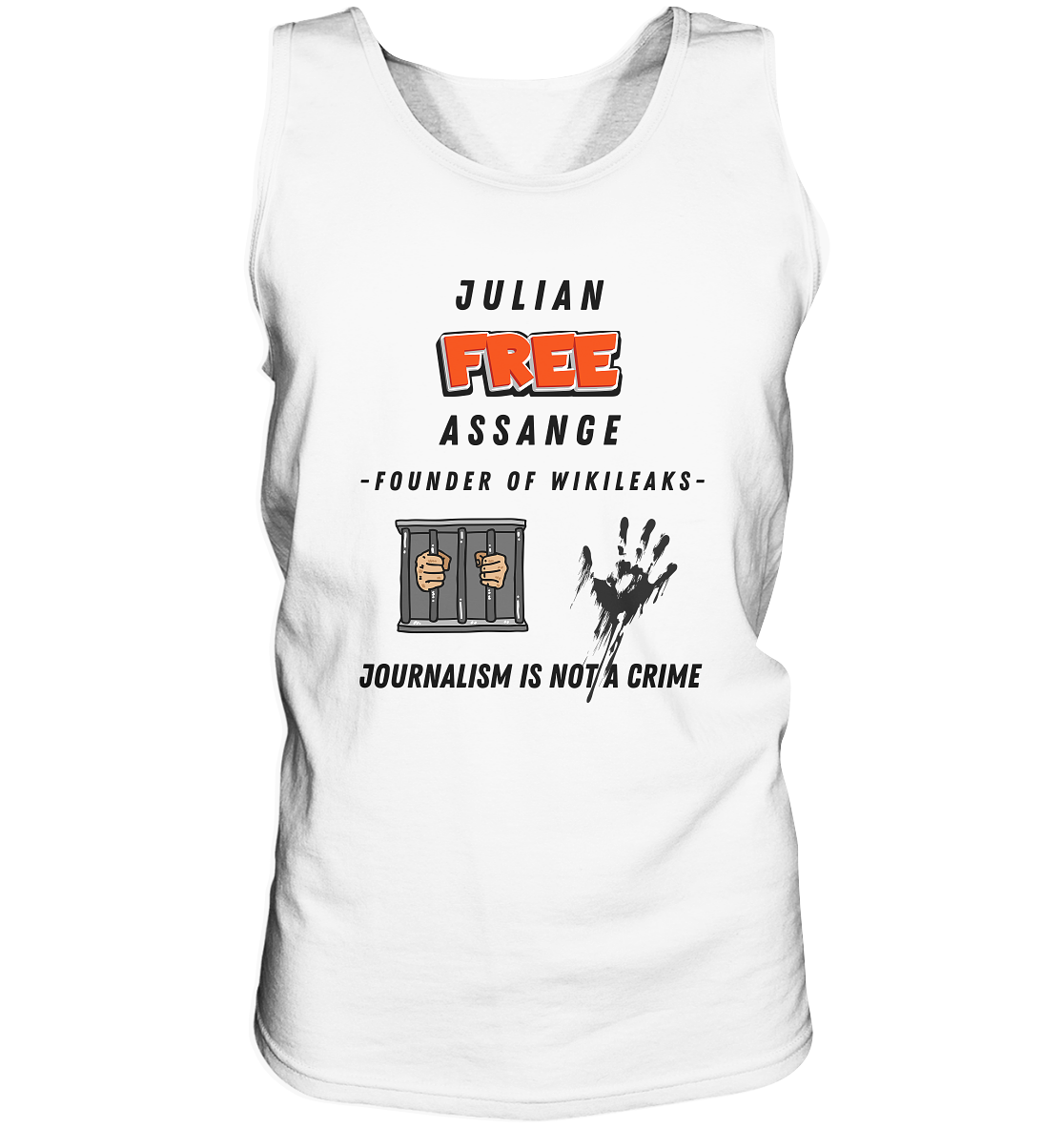 JULIAN FREE ASSANGE (little) - FOUNDER OF WIKILEAKS - JOURNALISM IS NOT A CRIME (2 GRAFIKEN) - Tank-Top