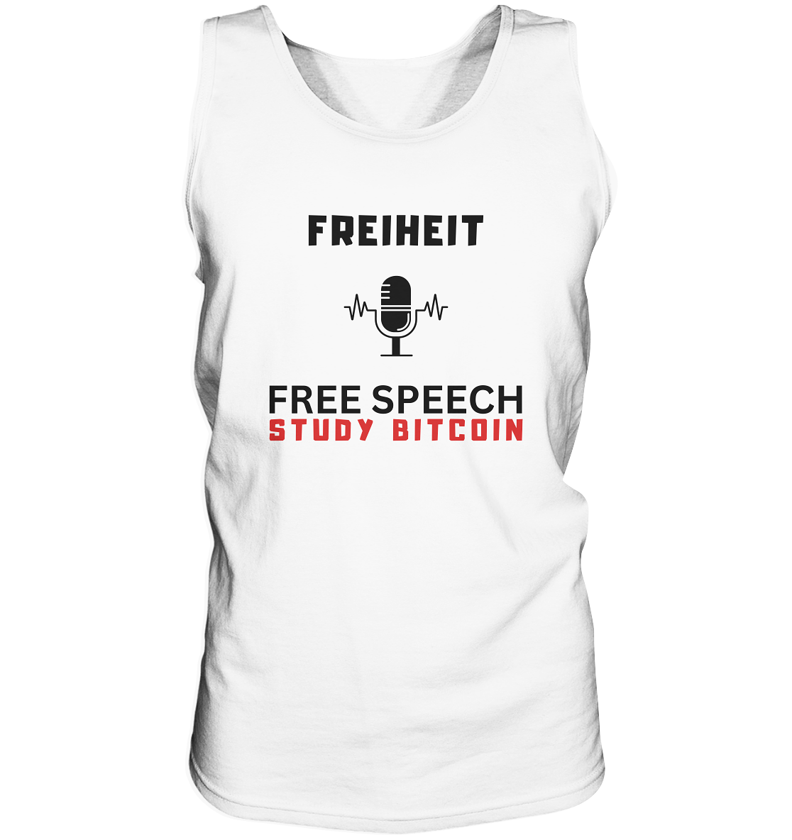 FREIHEIT (Mikrofon) FREE SPEECH, STUDY BITCOIN  - Tank-Top