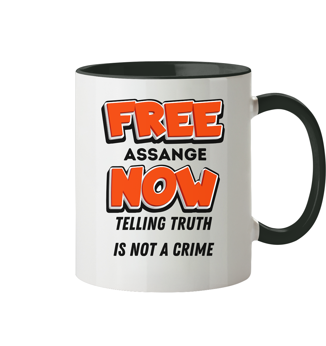 FREE ASSANGE NOW - TELLING TRUTH IS NOT A CRIME - Tasse zweifarbig