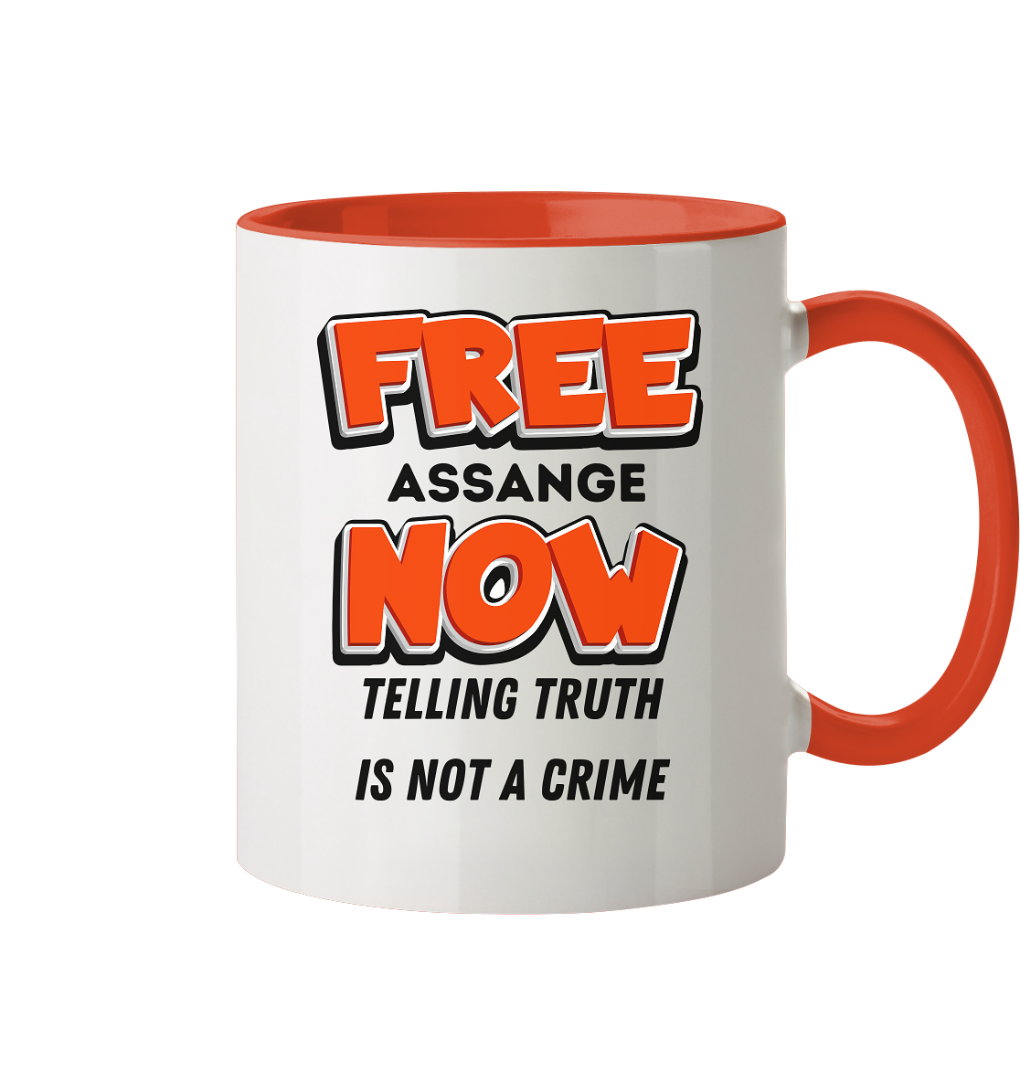 FREE ASSANGE NOW - TELLING TRUTH IS NOT A CRIME - Tasse zweifarbig