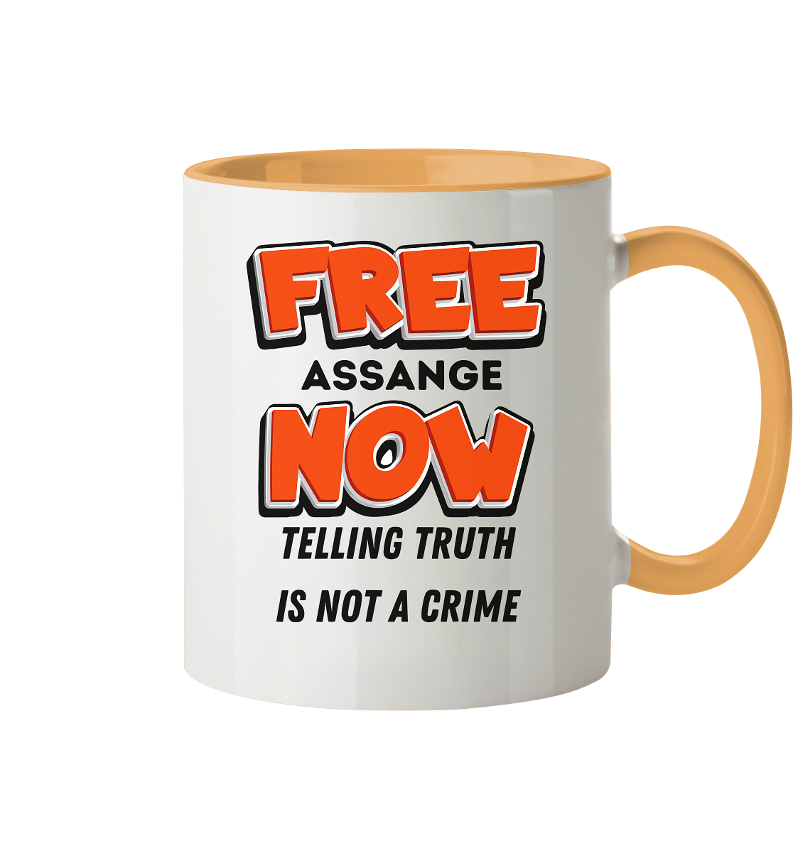 FREE ASSANGE NOW - TELLING TRUTH IS NOT A CRIME - Tasse zweifarbig