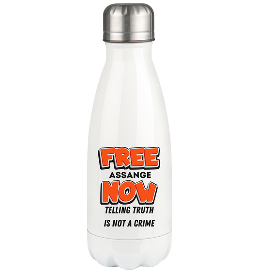 FREE ASSANGE NOW - TELLING TRUTH IS NOT A CRIME - Thermoflasche 350ml