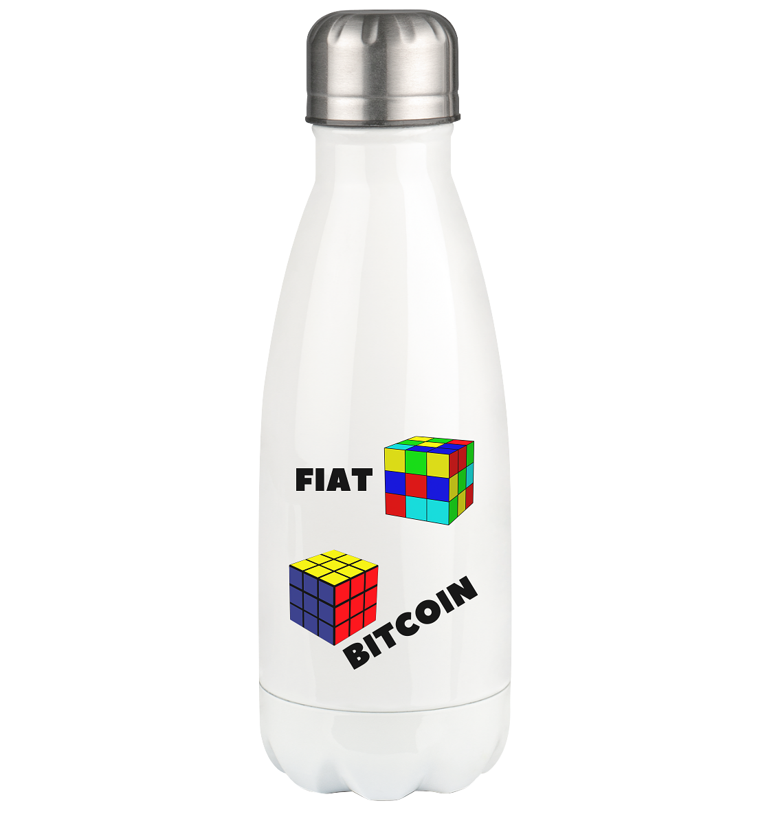 FIAT-Chaos & BITCOIN-Ordnung # Zauberwürfel / Cube Design - Thermoflasche 350ml