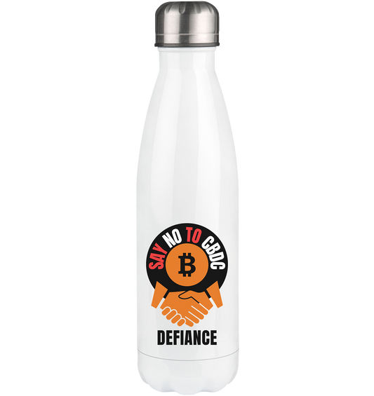 SAY NO TO CBDC (handshake) DEFIANCE - Thermoflasche 500ml