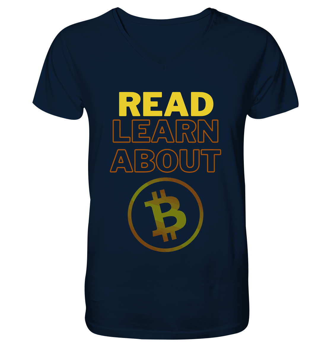 READ - LEARN ABOUT - BTC-Symbol - V-Neck Shirt