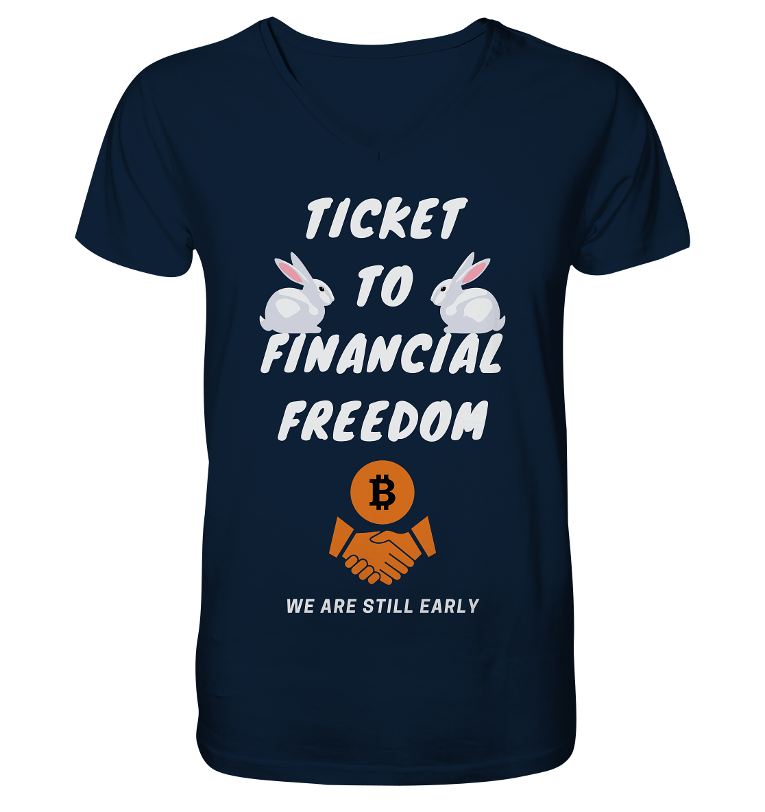 TICKET TO FINANCIAL FREEDOM - sitting rabbits - V-Neck Shirt