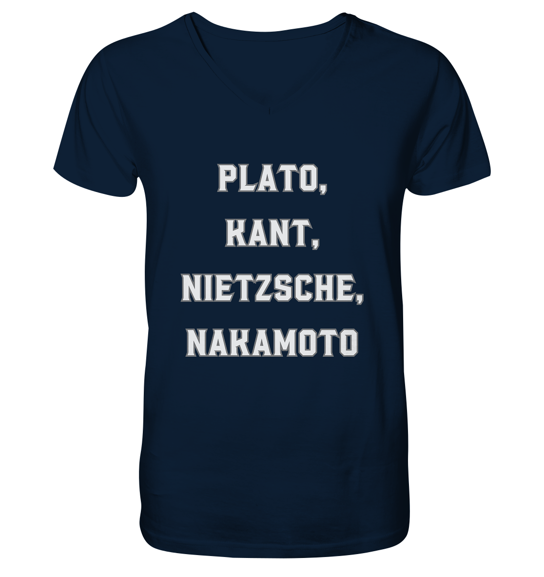 PLATO, KANT, NIETZSCHE, NAKANOTO - V-Neck Shirt