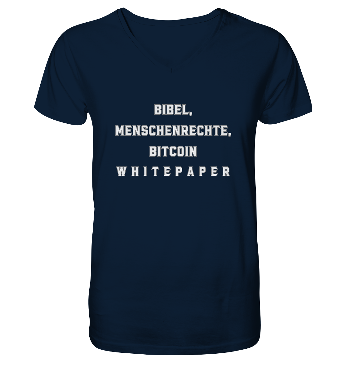 BIBEL, MENSCHENRECHTE, BITCOIN W H I T E P A P E R  - V-Neck Shirt