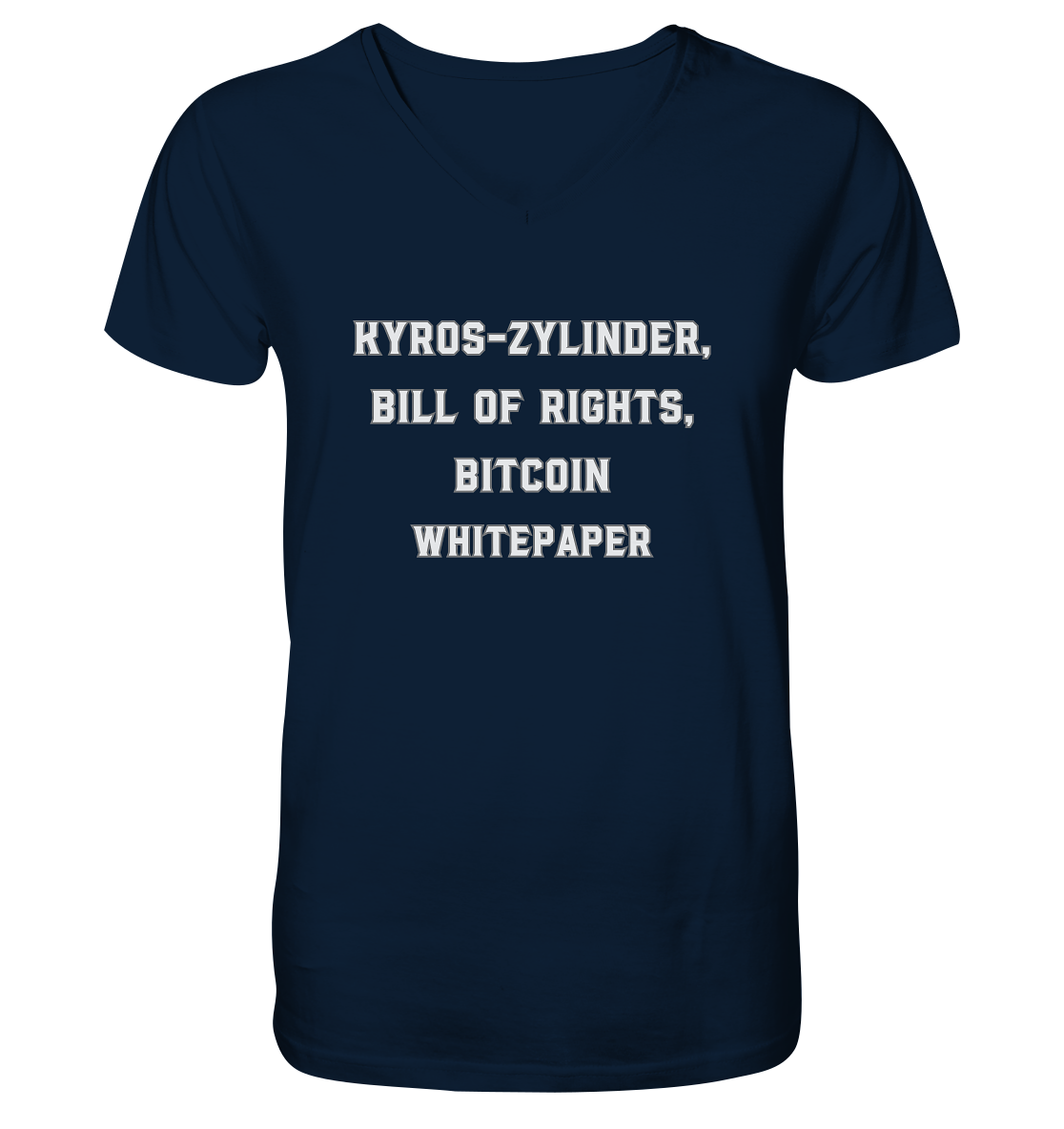 KYROS-ZYLINDER, BILL OF RIGHTS, BITCOIN WHITEPAPER - V-Neck Shirt