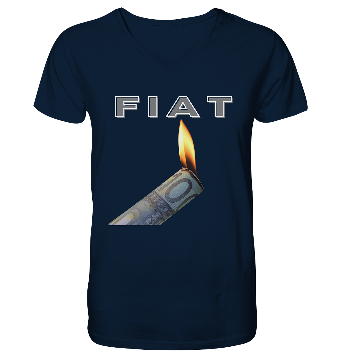 Fiat verbrennt Deine Zukunft - V-Neck Shirt