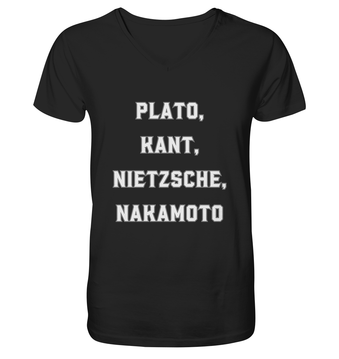 PLATO, KANT, NIETZSCHE, NAKANOTO - V-Neck Shirt