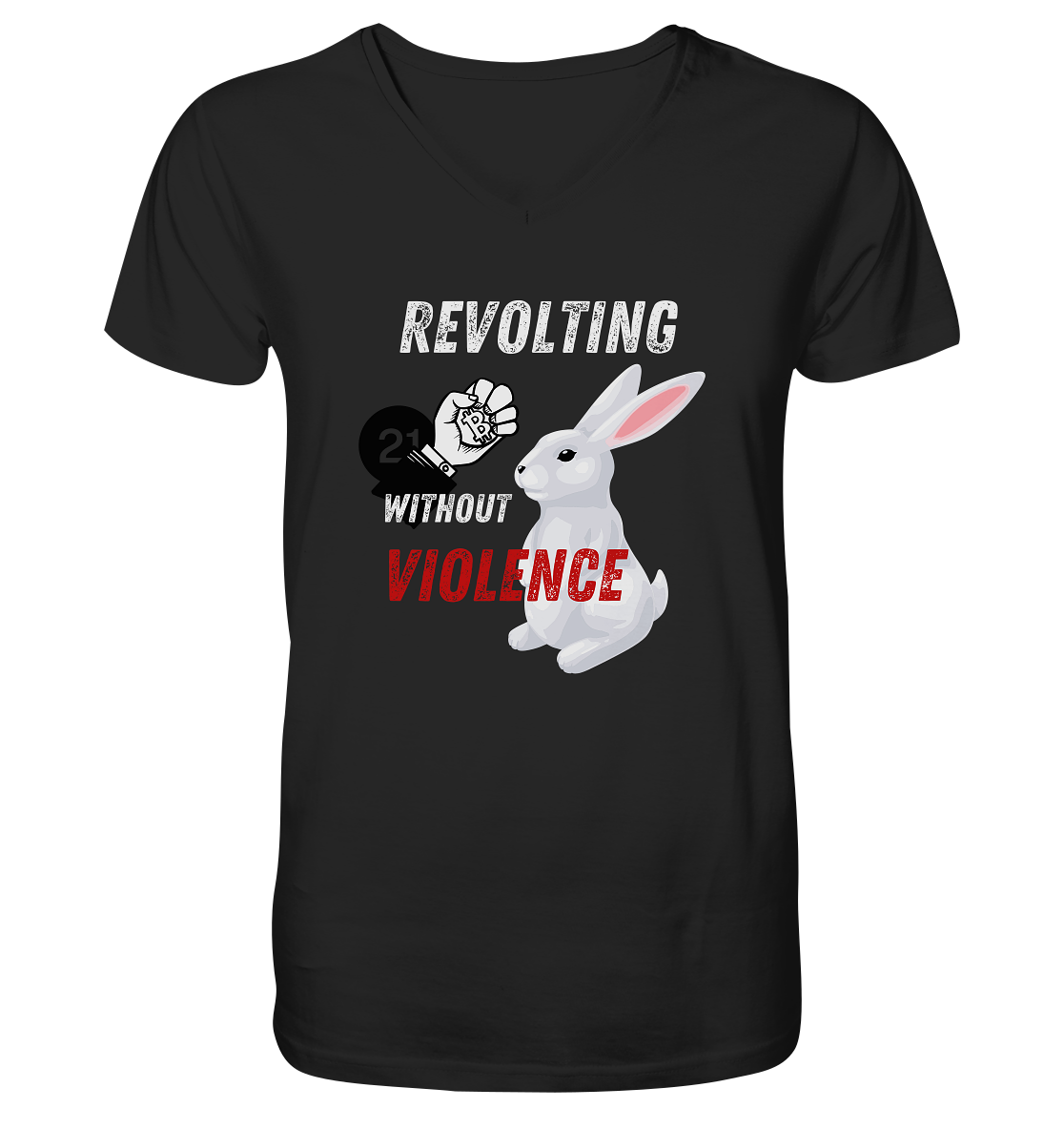 REVOLTING WITHOUT VIOLENCE  - V-Neck Shirt