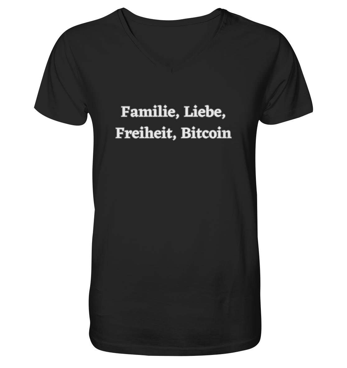 Familie, Liebe, Freiheit, Bitcoin - V-Neck Shirt