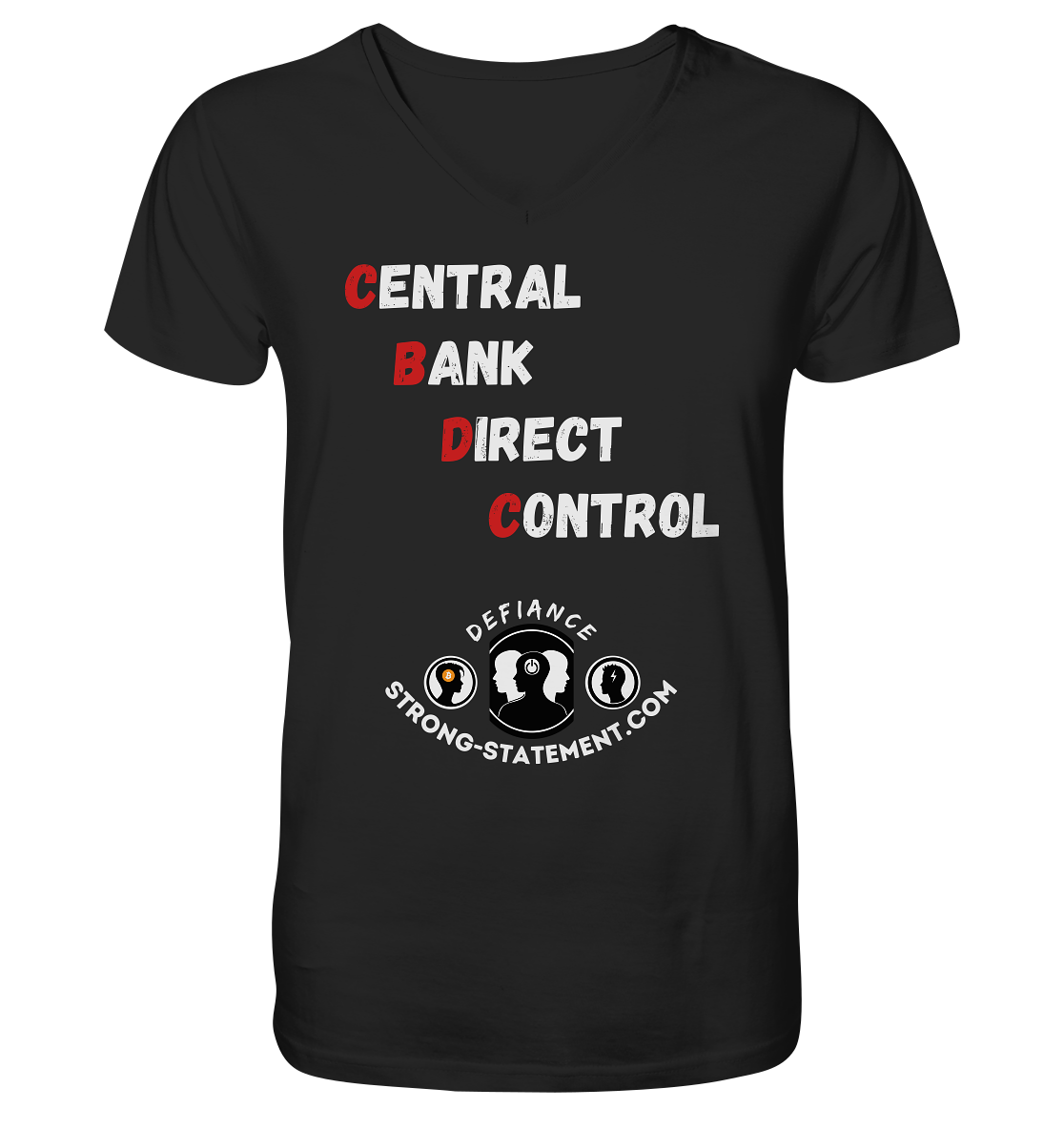 CENTRAL BANK DIRECT CONTROL - Defiance - Strong-Statement.com - V-Neck Shirt