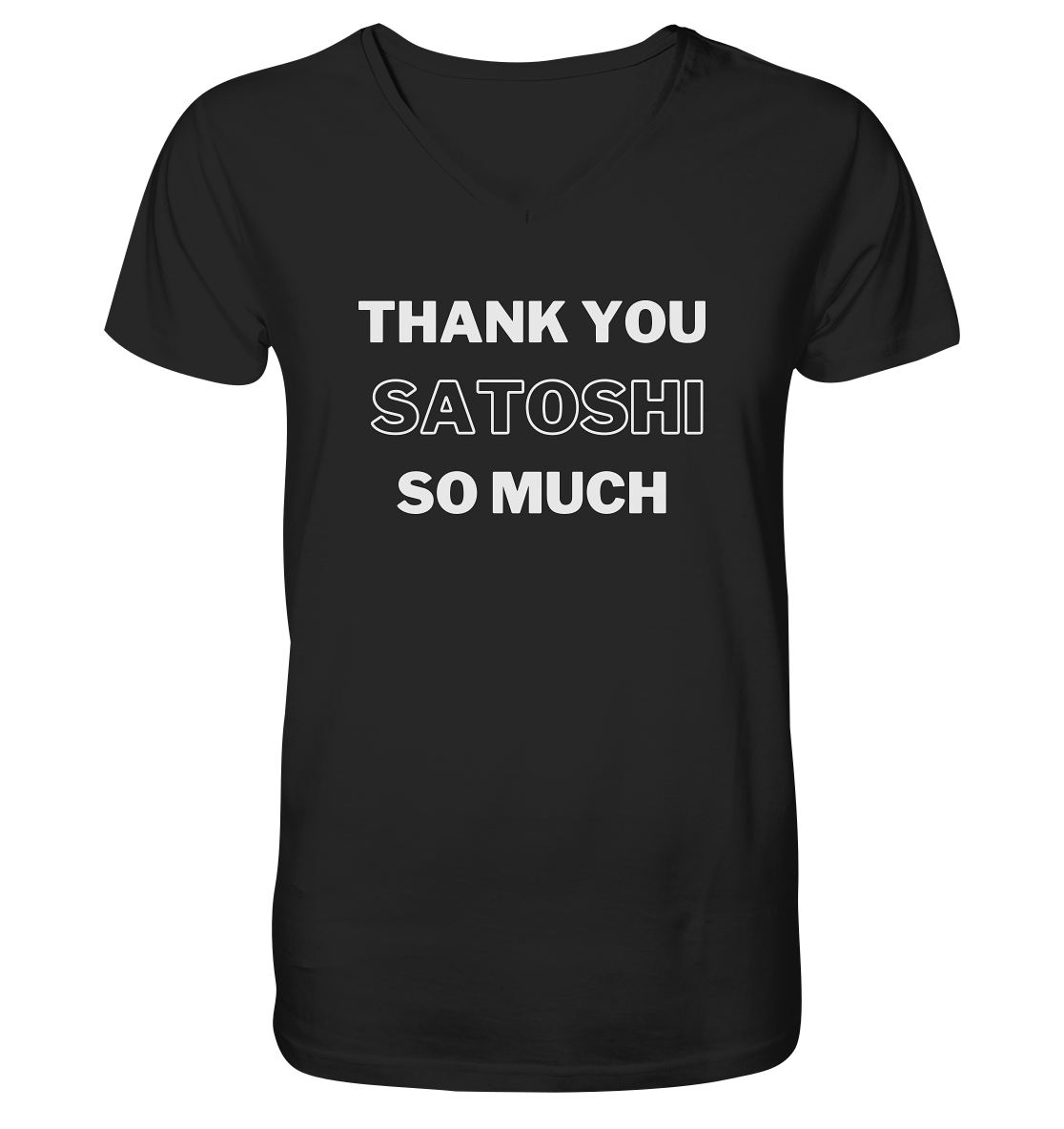 THANK YOU SO MUCH SATOSHI (Version pure white) - V-Neck Shirt