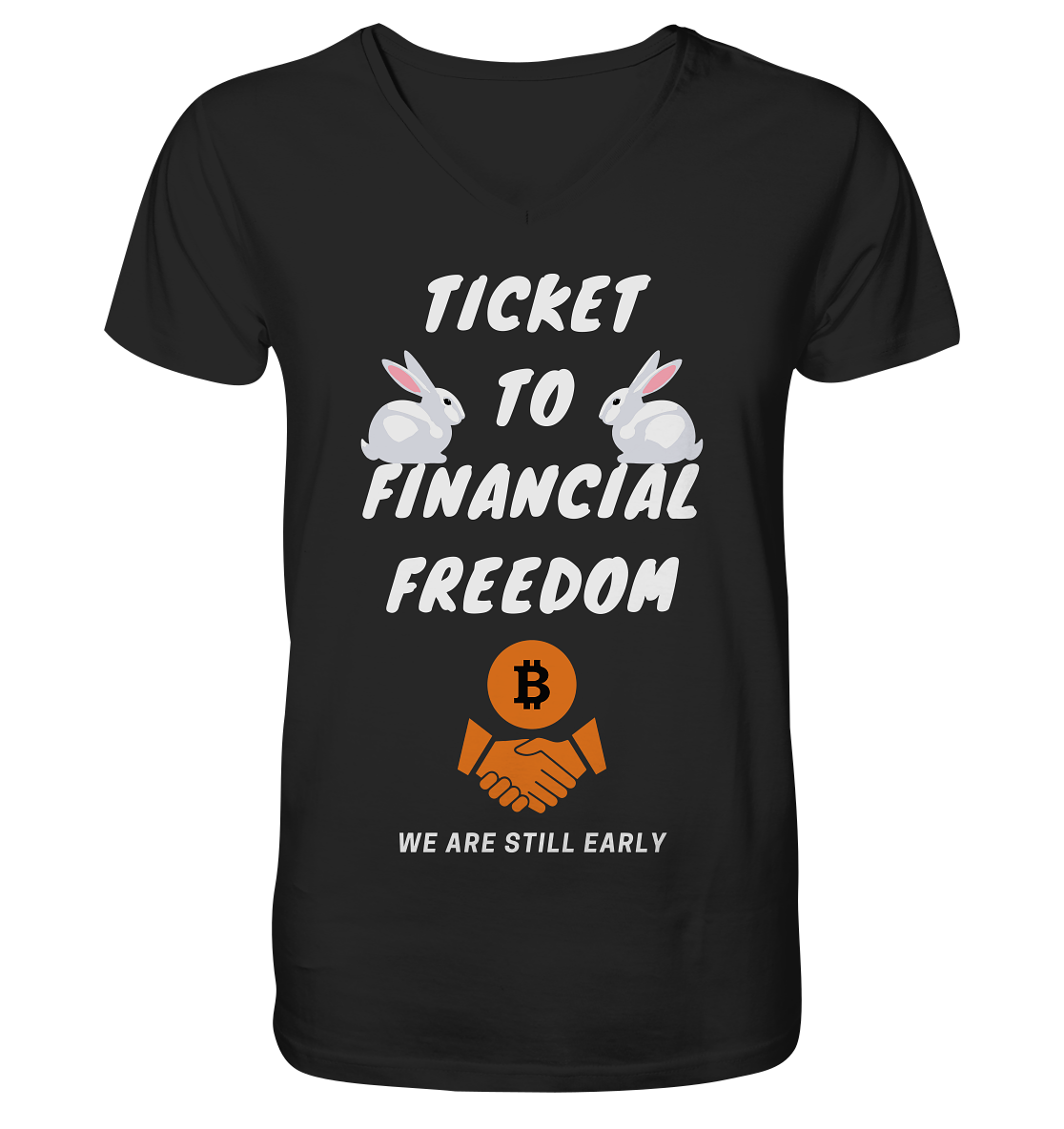 TICKET TO FINANCIAL FREEDOM - sitting rabbits - V-Neck Shirt