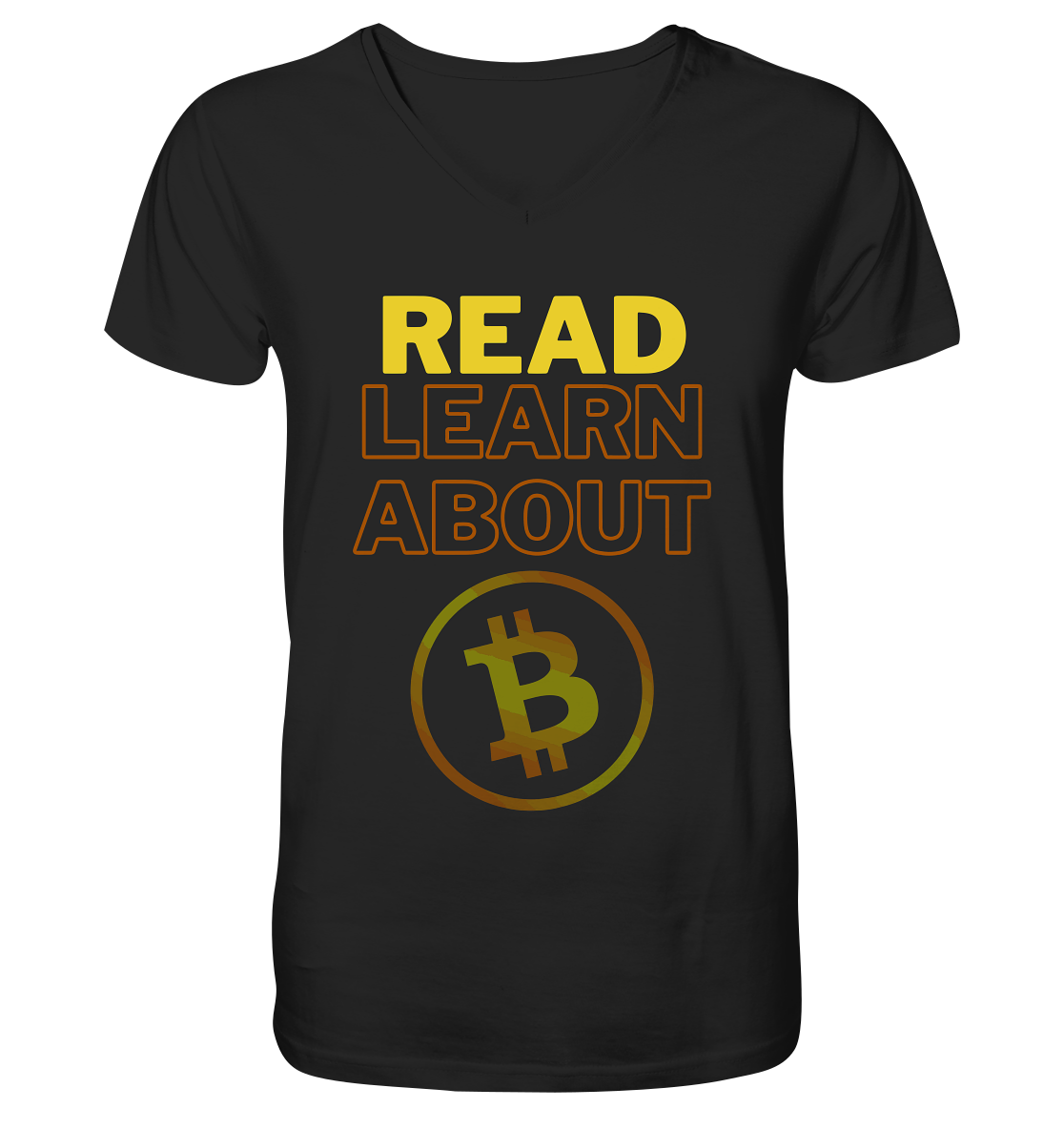 READ - LEARN ABOUT - BTC-Symbol - V-Neck Shirt