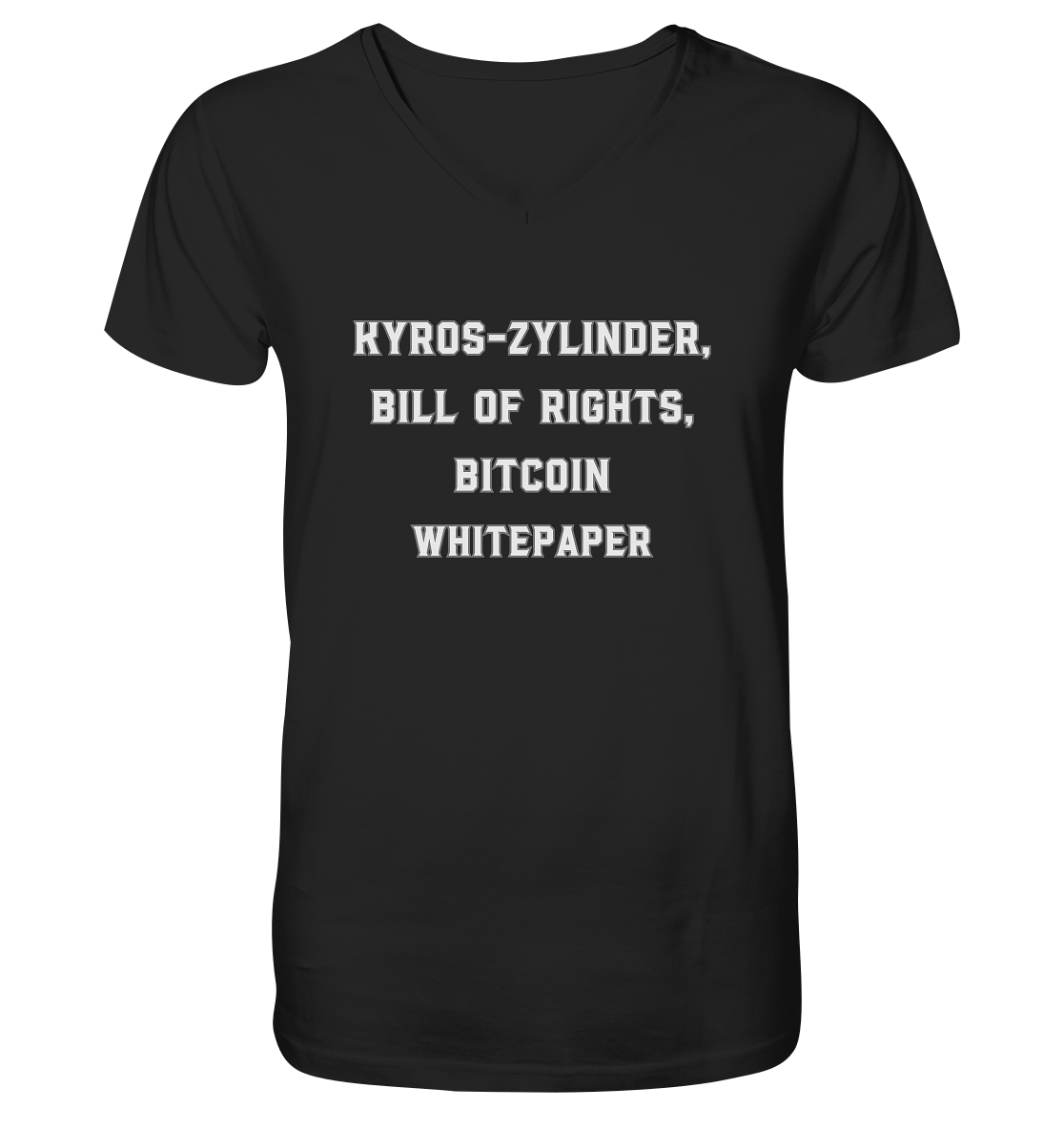 KYROS-ZYLINDER, BILL OF RIGHTS, BITCOIN WHITEPAPER - V-Neck Shirt