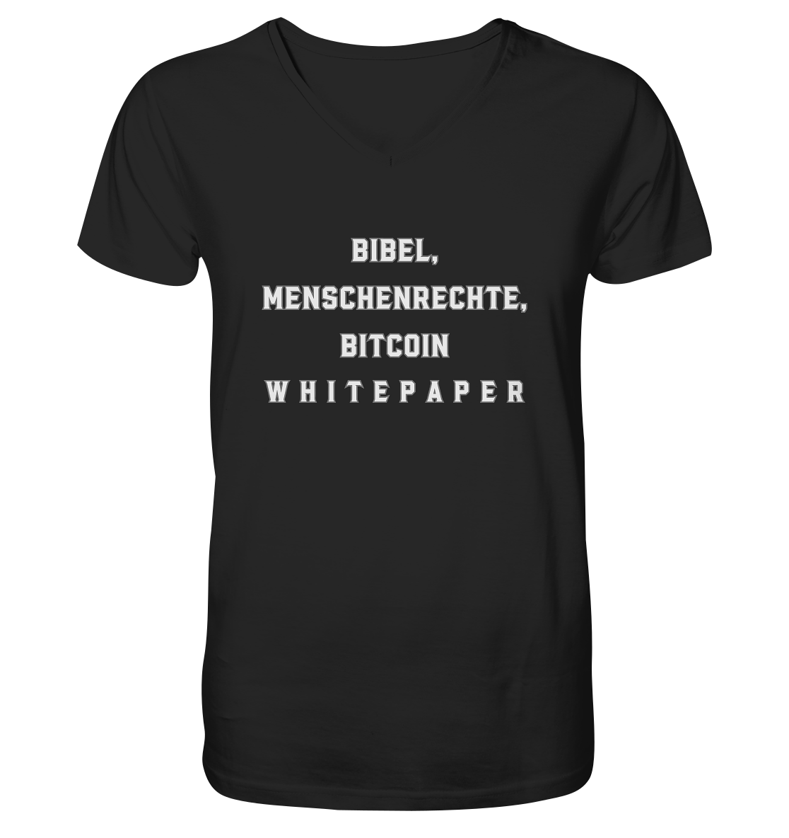 BIBEL, MENSCHENRECHTE, BITCOIN W H I T E P A P E R  - V-Neck Shirt