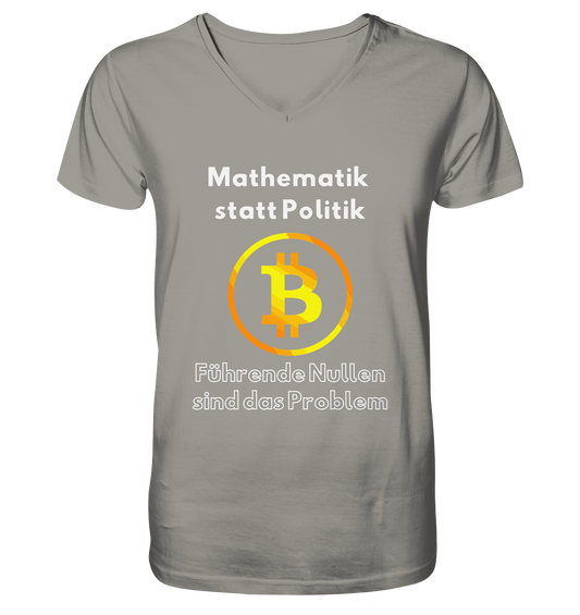 Mathematik statt Politik - führende Nullen sind (überall) das Problem ;-) Variante: unten offene Schrift - V-Neck Shirt