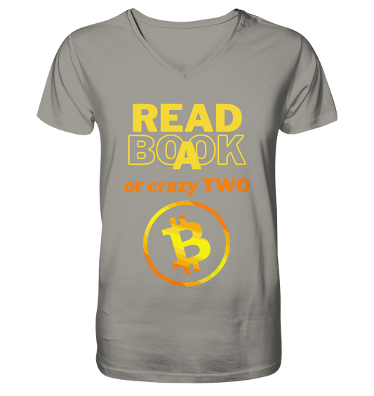 READ A BOOK or CRAZY TWO - (Variante crazy in orange) - V-Neck Shirt