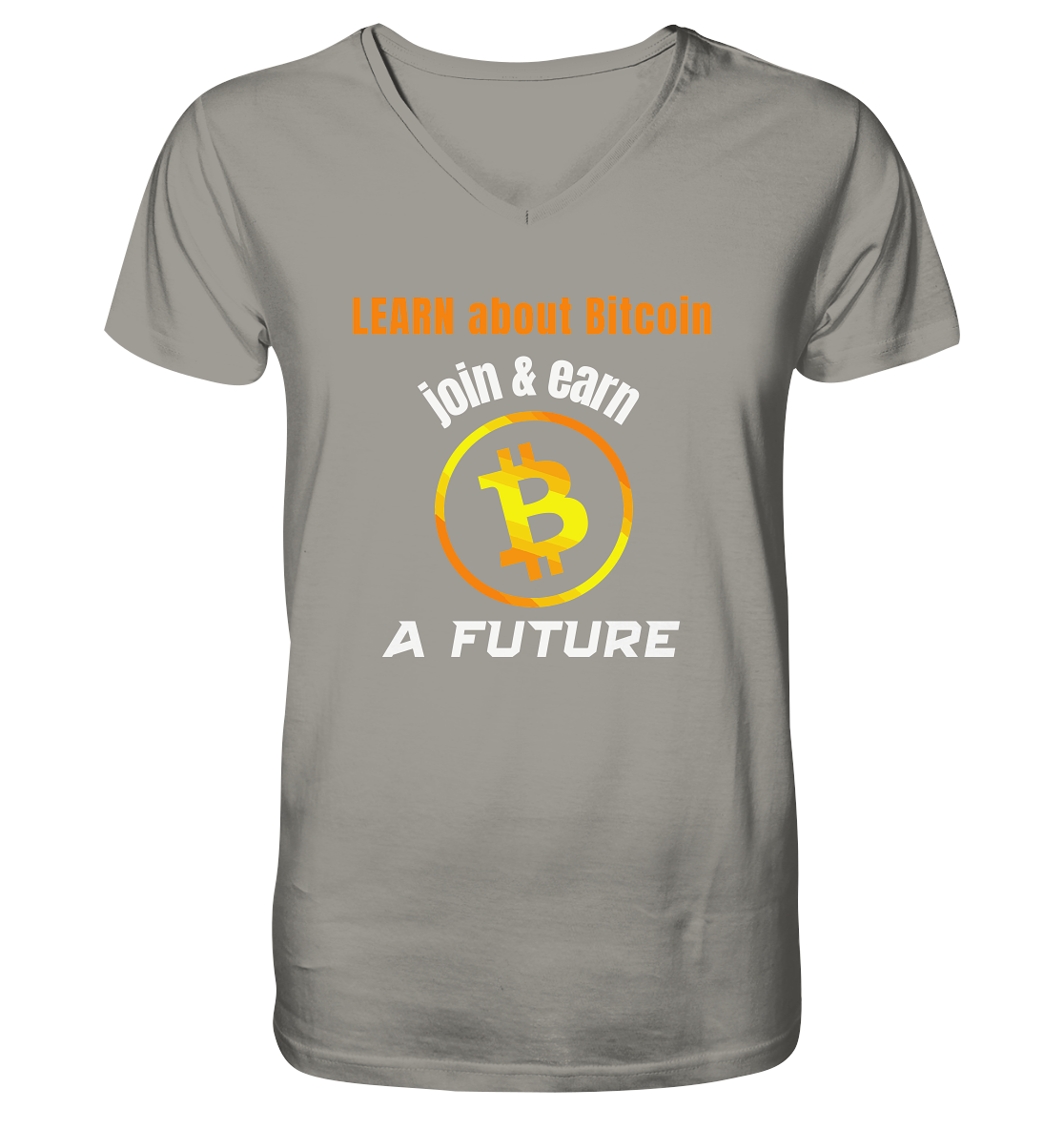 LEARN ABOUT BITCOIN - join & earn - A FUTURE - V-Neck Shirt