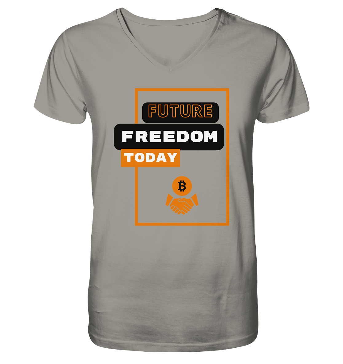 FUTURE FREEDOM TODAY (BTC handshake) - V-Neck Shirt