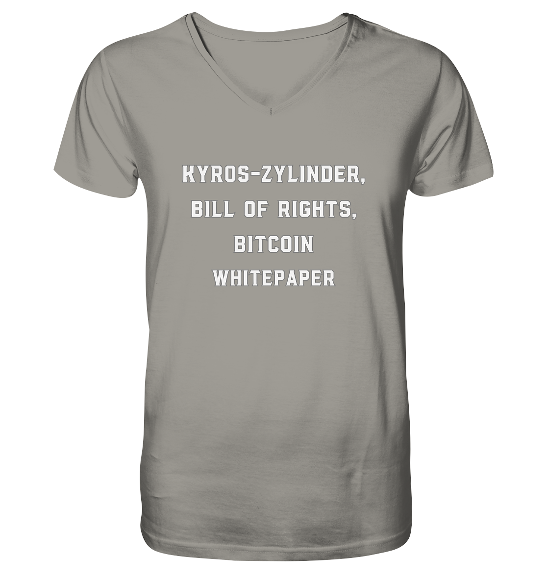 KYROS-ZYLINDER, BILL OF RIGHTS, BITCOIN WHITEPAPER - V-Neck Shirt