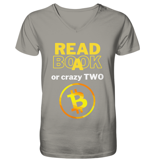 READ A BOOK or CRAZY TWO - Variante "Book" im Hintergrund - V-Neck Shirt