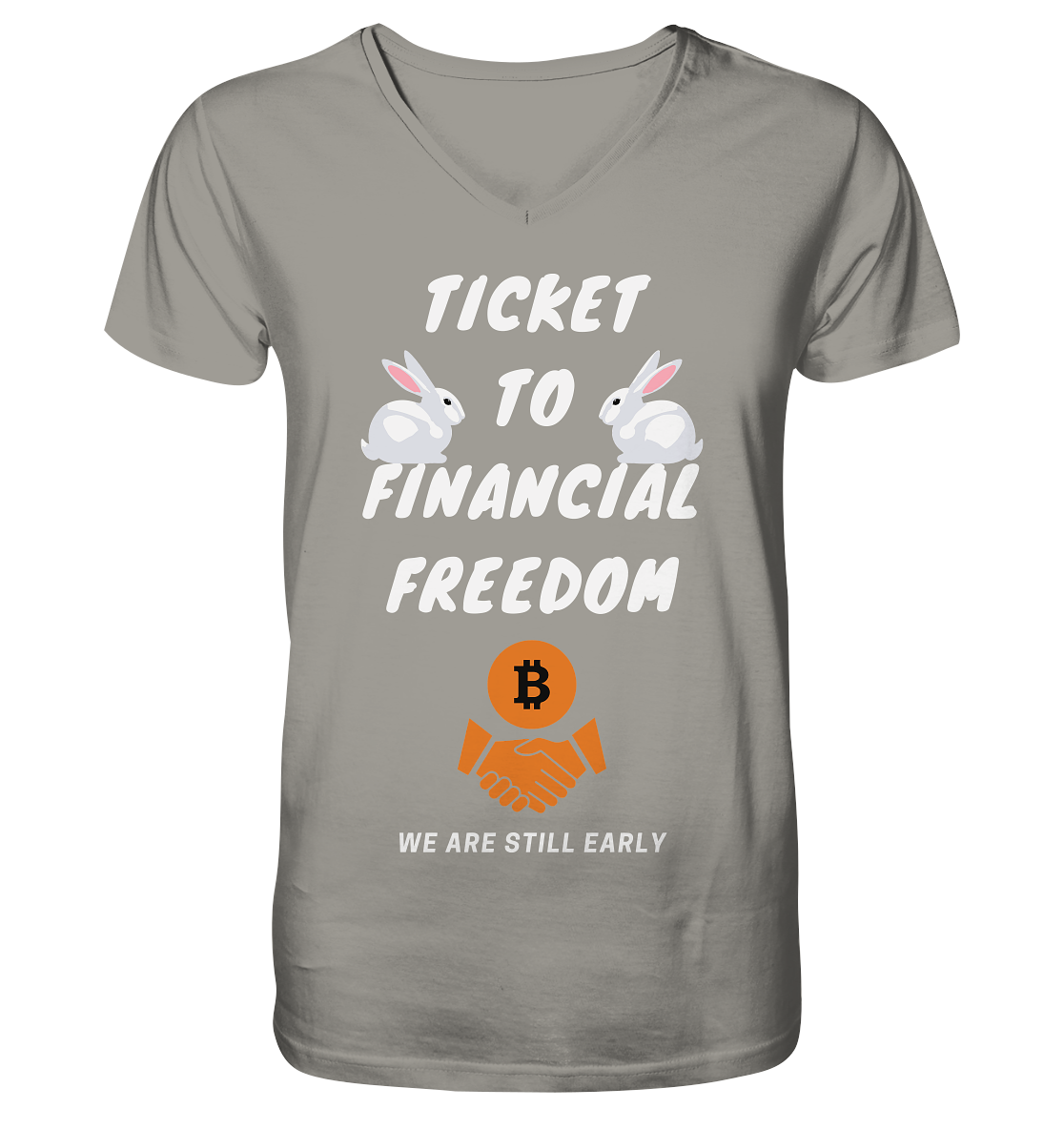 TICKET TO FINANCIAL FREEDOM - sitting rabbits - V-Neck Shirt