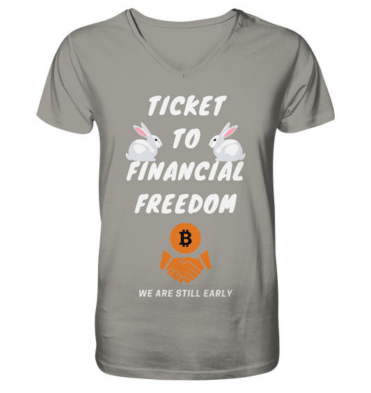 TICKET TO FINANCIAL FREEDOM - sitting rabbits - V-Neck Shirt