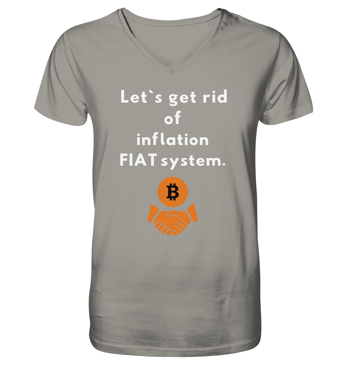 Let`s get rid of inflation FIAT system - V-Neck Shirt