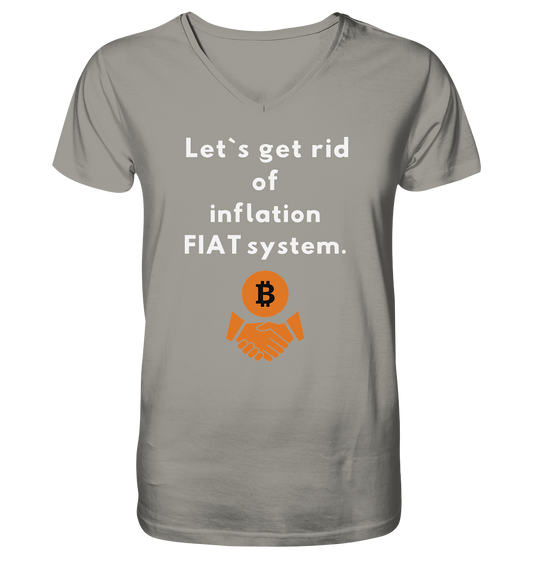 Let`s get rid of inflation FIAT system - V-Neck Shirt