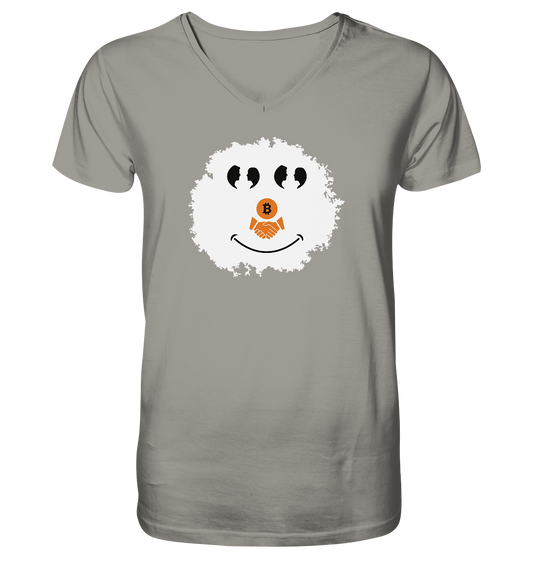 BITCOIN Augen Gespräch handshake SMILEY - V-Neck Shirt