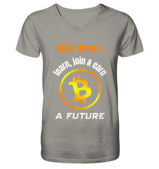 READ BITCOIN, learn & earn A FUTURE - V-Neck Shirt