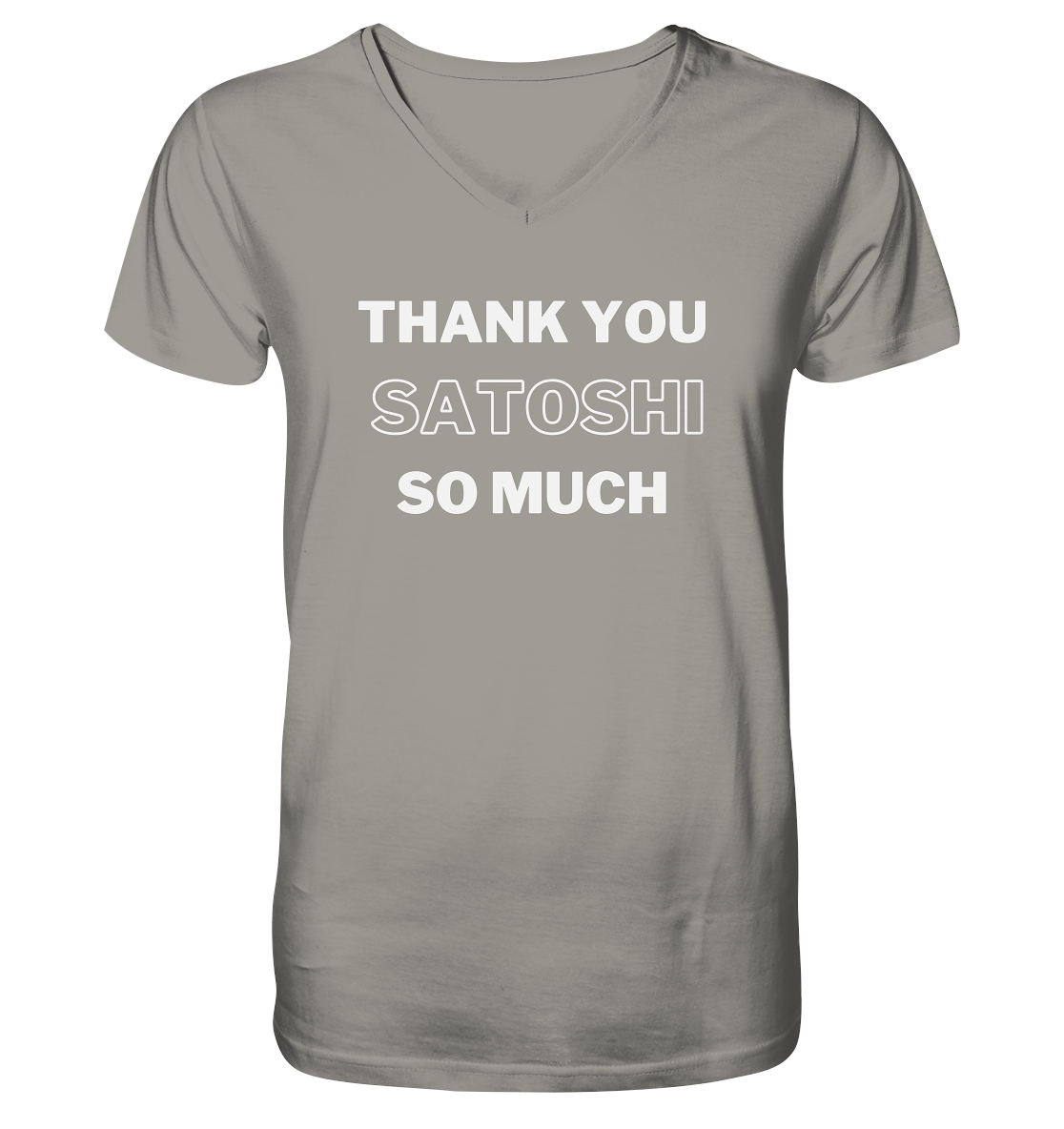 THANK YOU SO MUCH SATOSHI (Version pure white) - V-Neck Shirt